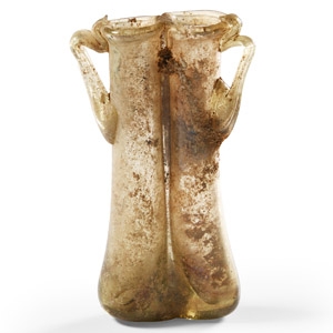 Roman Glass Double Unguentarium with Handles