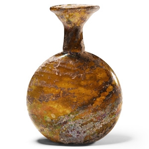 Roman Amber Glass Pilgrims Flask