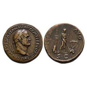 Ancient Roman Imperial Coins - Vespasian - Pax Paduan AE Sestertius