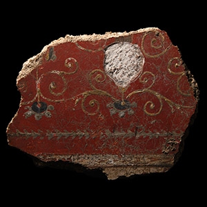 Roman Polychrome Wall Painting Fragment