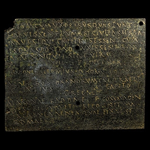 Roman Bronze Military Diploma for Marona, son of Baddaus, a Soldier of Ala Bosporanorum