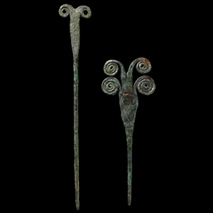 Bronze Age Spectacle Head Pin Group