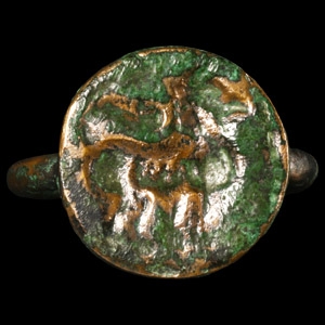 Greek Bronze Ring with Animal