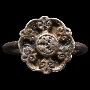 Medieval Silver Ring with Flower