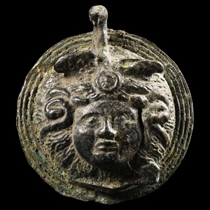 Roman Bronze Phalera with Medusa