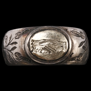 Georgian Silver IN BUEN ESPOER Clasped Hands Ring