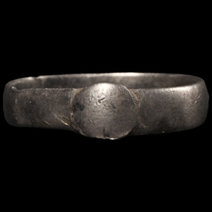 Medieval Silver Ring with Raised Bezel