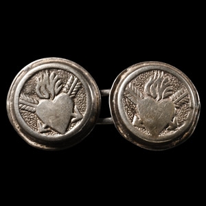 Stuart Period Silver Charles II and Katherine of Braganza Wedding Cufflinks
