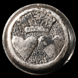 Stuart Period Silver Crowned Double Heart Cufflink
