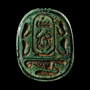 Egyptian Faience Scarab for Thutmose III