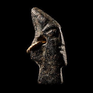 Syro-Neo-Hittite Bearded Figure Amulet and Gold Pendant Mount