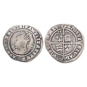 Tudor to Stuart Coins - Elizabeth I - 1568 - AR Sixpence