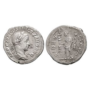 Ancient Roman Imperial Coins - Severus Alexander - Fides AR Denarius