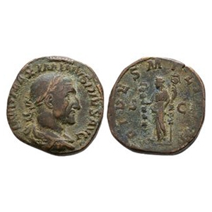 Ancient Roman Imperial Coins - Maximinus I - Fides AE Sestertius