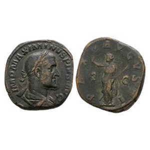 Ancient Roman Imperial Coins - Maximinus I - Pax AE Sestertius