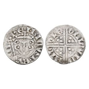English Medieval Coins - Henry III - London / Nicole - AR Long Voided Cross Penny