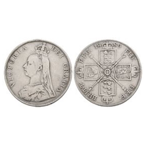 English Milled Coins - Victoria - 1889 - Jubilee Head AR Double Florin