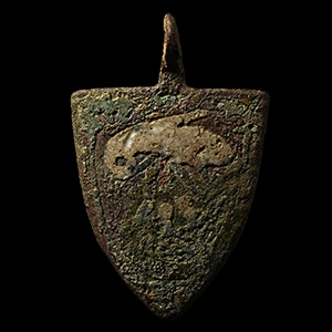 Medieval Knights Enamelled Bronze Heraldic Horse Harness Pendant