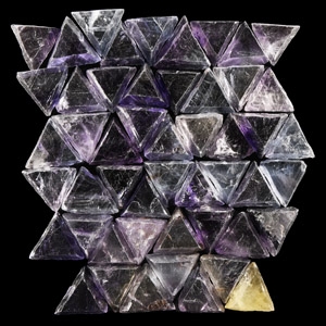 Natural History - Purple and Blue Triangular Fluorite Specimen Group [50]