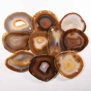 Natural History - Polished Agate Crystal Slice Group [10]