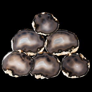 Natural History - Polished Agate Crystal Geode Coaster Set [6]