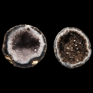 Natural History - Cut and Polished Agate Crystal Geode Half Group [2]