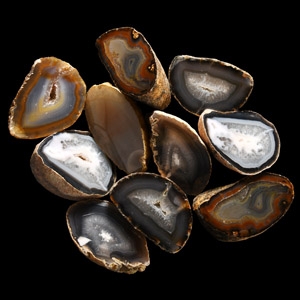 Natural History - Mixed Cut and Polished Agate Crystal Geode Half Group [10]