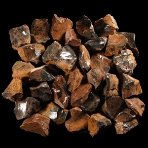 Natural History - Large Brown Obsidian Volcanic Glass Specimen Group [34]