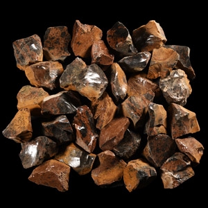 Natural History - Large Brown Obsidian Volcanic Glass Specimen Group [34]