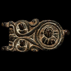 Byzantine Bronze Buckle Plate with Christ and Saints