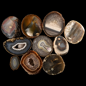 Natural History - Mixed Cut and Polished Thick Agate Slice Group [10]