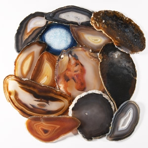 Natural History - Mixed Cut and Polished Agate Slice Collection [13]
