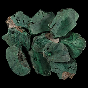 Natural History - 12mm Cut Malachite Slab Group [10]