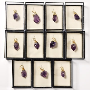 Natural History - Boxed Amethyst Crystal Pendant Group [11]