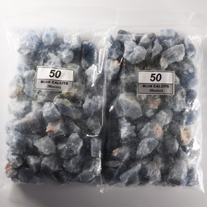 Natural History - Two Bags of Blue Calcite Mineral Specimen Group [100]