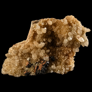 Natural History - Large Boxed Historic Galena on Yellow Quartz Crystal Specimen