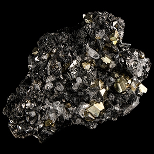 Natural History - Boxed Pyrite & Quartz on Sphalerite