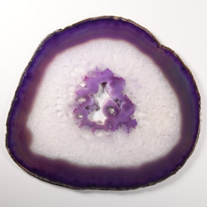 Natural History - Large Size Cut and Polished Purple Agate Crystal Geode Slice