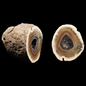 Natural History - Cut and Polished Agate Crystal Geode, Natural Box & Lid