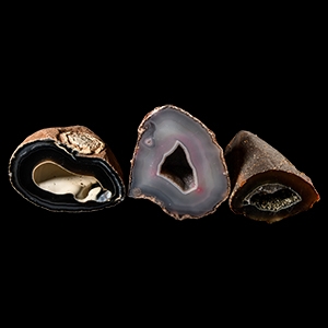 Natural History - Cut and Polished Brazil Agate Crystal Geode Half Collection [3]