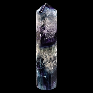 Natural History - Cut & Polished Banded Fluorite Healing Wand