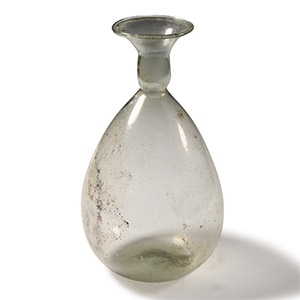 Large Transparent Roman Glass Bottle