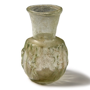 Roman Pinch-Decorated Glass Bottle
