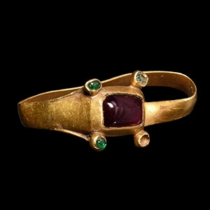 Medieval Gold Ring Set with Gemstones