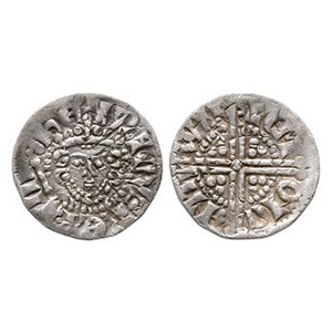 English Medieval Coins - Henry III - Canterbury / Willem - AR Long Cross Penny