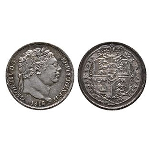 English Milled Coins - George III - 1818 - AR Sixpence