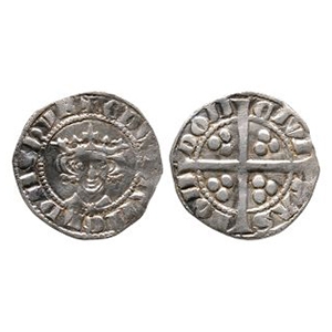 English Medieval Coins - Edward I - London - Rose on Breast AR Long Cross Penny