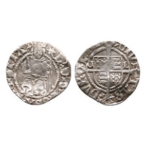 Tudor to Stuart Coins - Henry VIII - Durham / Bishop Cuthbert Tunstall - AR Sovereign Penny