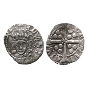 English Medieval Coins - Edward IV - Durham / Kings Receiver - AR Penny