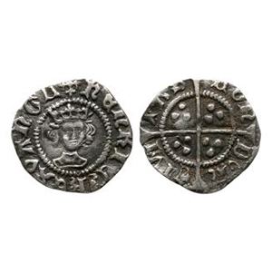 English Medieval Coins - Henry VI - London - Leaf Mascle AR Halfpenny